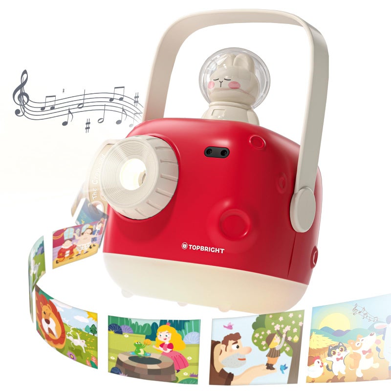 TOP BRIGHT مش projector قصص توب برايت للأطفال مع كتب صوتية تحتوي على 8 قصص وموسيقى ألعاب قصص النوم مع ضوء ليلي هدايا عيد الميلاد وعيد الفصح وأعياد الميلاد للأطفال ألعاب للأطفال بعمر 3 سنوات - Image 3