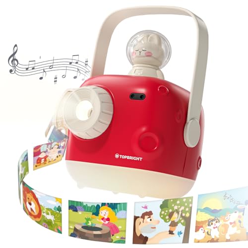 TOP BRIGHT مش projector قصص توب برايت للأطفال مع كتب صوتية تحتوي على 8 قصص وموسيقى ألعاب قصص النوم مع ضوء ليلي هدايا عيد الميلاد وعيد الفصح وأعياد الميلاد للأطفال ألعاب للأطفال بعمر 3 سنوات - Image 1