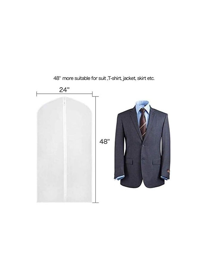 5pcs/Set Dust Cover Garment Bag Clear for Long Dress 60 X 120CM Moth Proof Garment Bags White Breathable Full Zipper Dust Cover  for Clothes Storage Closet  - Image 2