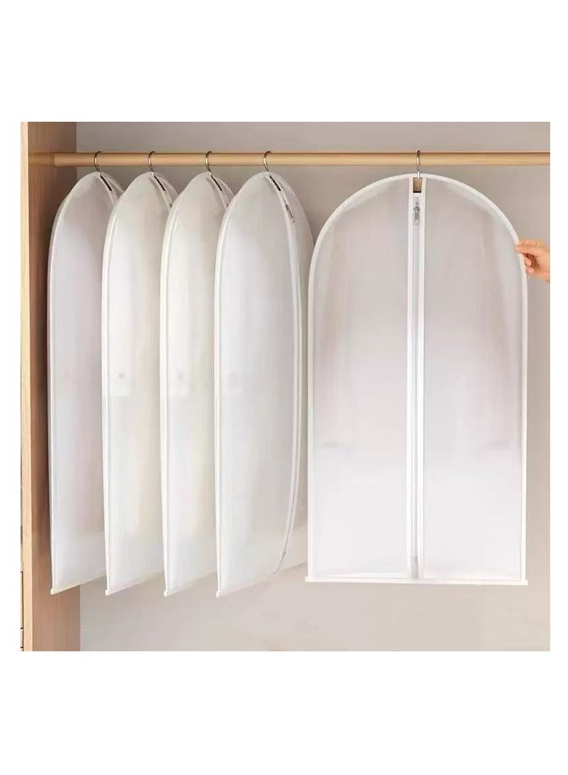 5pcs/Set Dust Cover Garment Bag Clear for Long Dress 60 X 120CM Moth Proof Garment Bags White Breathable Full Zipper Dust Cover  for Clothes Storage Closet  - Image 1