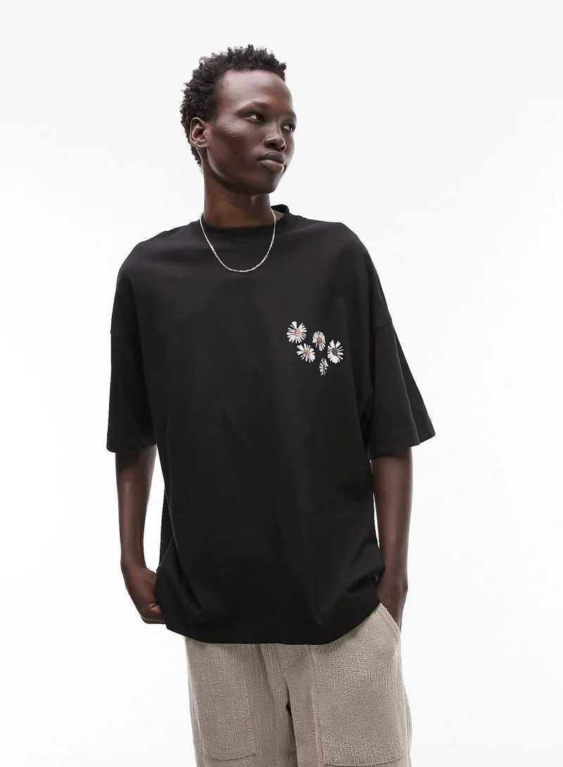TOPMAN Printed Crew Neck T-Shirt