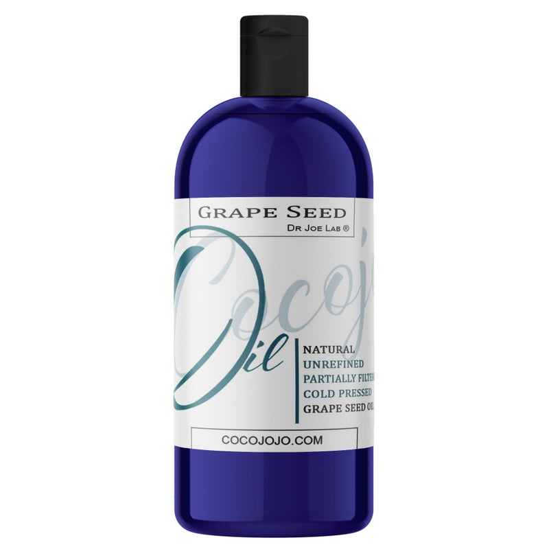 cocojojo Grapeseed Oil - Pure Unrefined Cold Pressed All Natural Non GMO Vegan Grape Seed Cold Pressed 16 or 32 oz Body Hair Face Skin Massage Moisturizing -Packaging May Vary - (32 oz) - Image 1