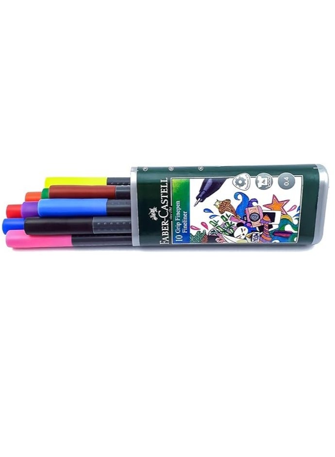 FABER-CASTELL 10-Pieces Fineliner Pen 0.4mm Multicolor - Image 2