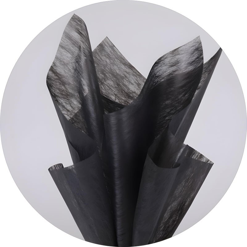 MLSG 96 Sheets Tissue Flower Wrapping Paper Cotton Wrapping Flower Paper Withdrawable Lining Paper Non-woven Waterproof Floral Bouquet Wraps For Florist Packaging Arrangement (Black) - Image 1