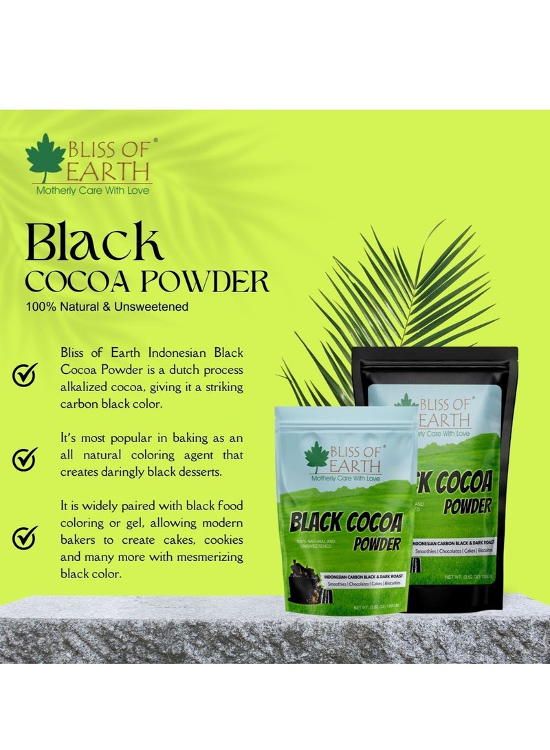 BLISS OF EARTH Black Cocoa Powder Natural and Unsweetened Carbon Black & Dark Roast Perfect for Cooking & Baking Cakes Biscuits Oreo Chocolates Smoothies 200g - Image 5