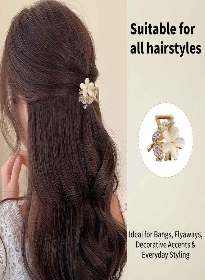 KGCGJVB 6Pcs Small Rhinestone Hair Clips for Women Mini Bling Claw Clip with Sparkly Jewel Gold Metal Tiny Claws for Thin Hair Cute Rhinestones Hairpiece Grips with Shine for Girls and Ladies Styling - Image 2