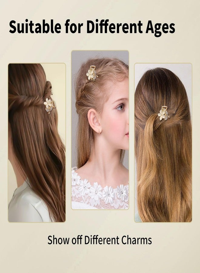KGCGJVB 6Pcs Small Rhinestone Hair Clips for Women Mini Bling Claw Clip with Sparkly Jewel Gold Metal Tiny Claws for Thin Hair Cute Rhinestones Hairpiece Grips with Shine for Girls and Ladies Styling - Image 4