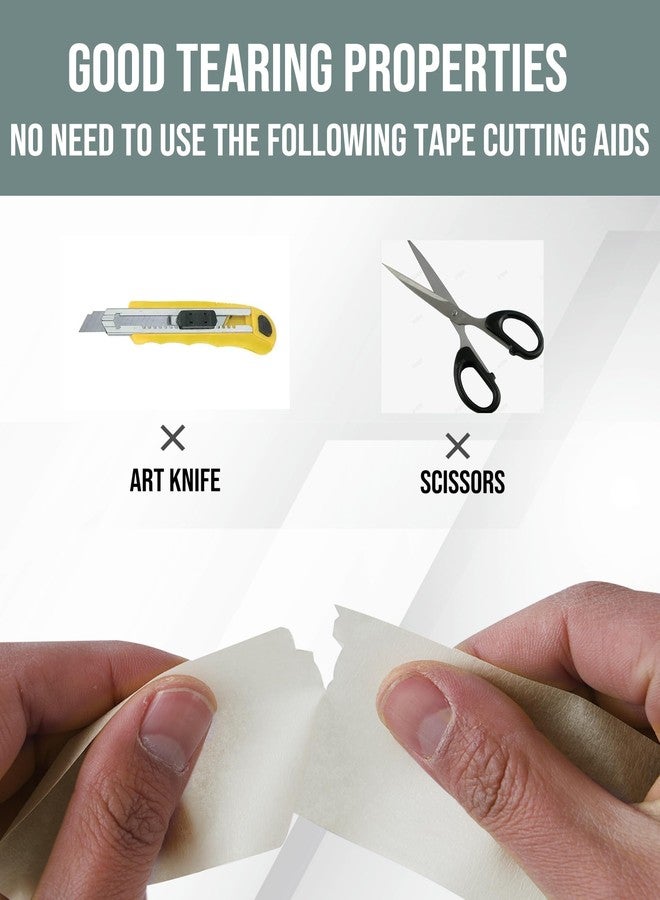 Lichamp Masking Tape for General Purpose Painting, 2 inch x 55 Yards x 5 Rolls (275 Yards Total), with Quick Opening Indications, Beige White - Image 4