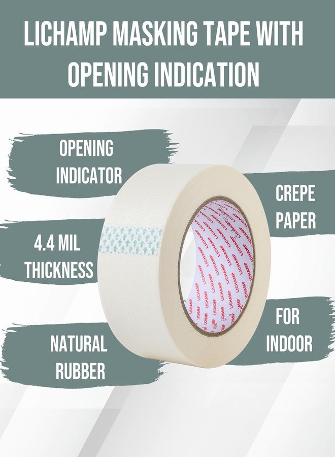 Lichamp Masking Tape for General Purpose Painting, 2 inch x 55 Yards x 5 Rolls (275 Yards Total), with Quick Opening Indications, Beige White - Image 3
