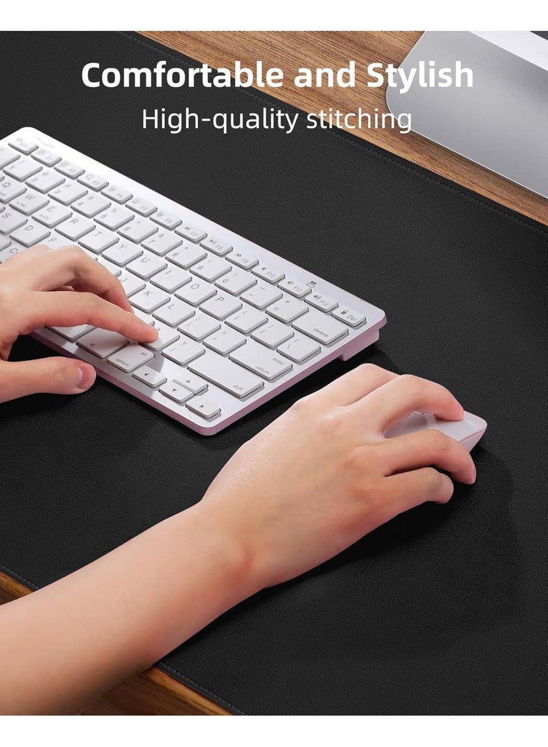 Leather Desk Pad Protector, Office Desk Mat and Mouse Pad, Non-Slip PU Leather Desk Blotter, Large Laptop Desk Pad, Waterproof Writing Pad for Office and Home – Black, 31.5" x 15.7" - Image 3