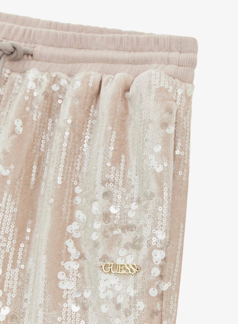 جس بنطال واسع الأرجل للأطفال مزين بترتر - Image 3