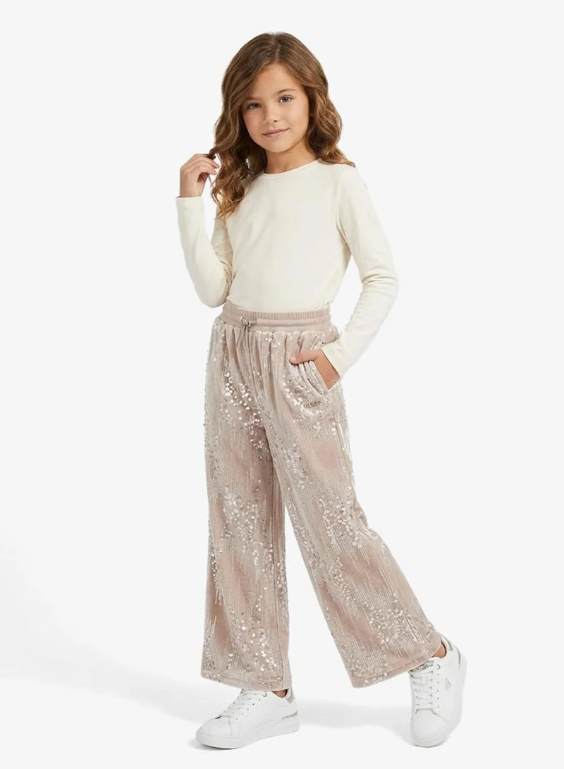 GUESS Kids Sequins Wide Leg Pants