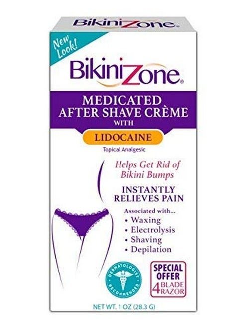 Medicated After Shave Crème Instantly Stop Shaving Bumps Irritation & Itchiness Gentle Formula Cream For Sensitive Areas Dermatologist Approved & Stainfree (1 Oz)