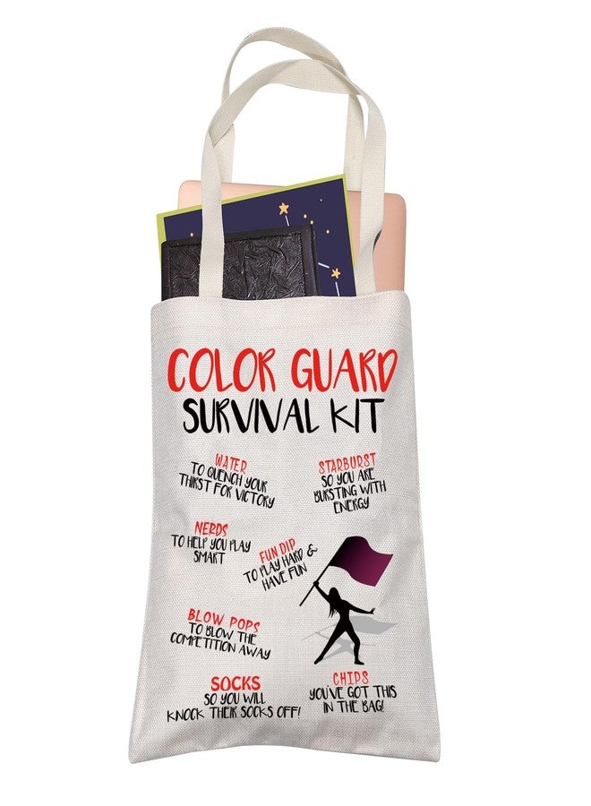 LEVLO Color Guard Tote Bag Color Guard Survival Kit Color Guard Team Gift for Colorguard Coach (COLOR GUARD), White - Image 1