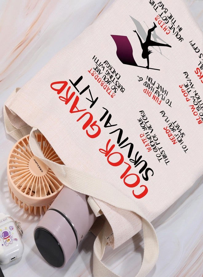 LEVLO Color Guard Tote Bag Color Guard Survival Kit Color Guard Team Gift for Colorguard Coach (COLOR GUARD), White - Image 3