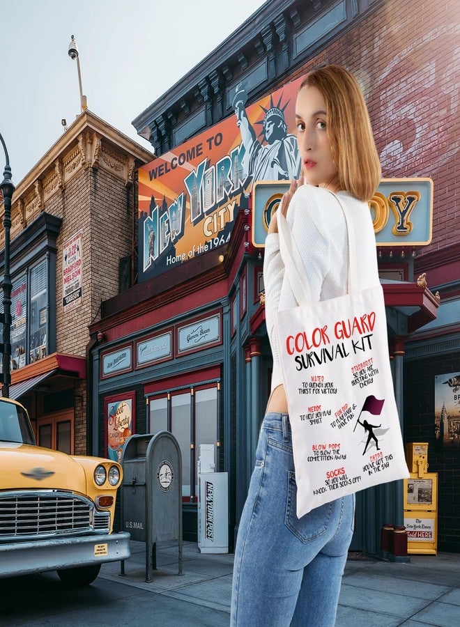 LEVLO Color Guard Tote Bag Color Guard Survival Kit Color Guard Team Gift for Colorguard Coach (COLOR GUARD), White - Image 4
