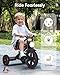 KRIDDO Kids Tricycle 12 Inch Puncture Free Wheel w Front Light Adjustable Seat Height Gift for 25 Year Olds BlackLED - Image 4