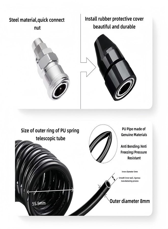 OUKENS Car Air Pump Extend Hose, PS20 Female Plug Inflator Extension Tube for American Tire Nozzle Car Motorcycle (700cm/23ft) - Image 5