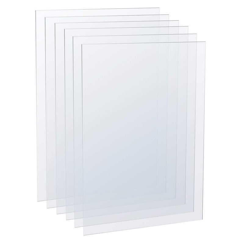 Juliyeh 6 Pcs Clear Acrylic Sheets, Plastic Perspex Sheets, Transparent Plexiglass Panels Boards Sheets for Picture Frame Glass Replacement, Display Projects, Painting, DIY Craft - 5 * 7 Inch - Image 1
