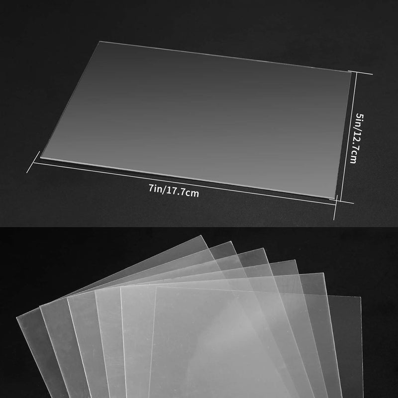 Juliyeh 6 Pcs Clear Acrylic Sheets, Plastic Perspex Sheets, Transparent Plexiglass Panels Boards Sheets for Picture Frame Glass Replacement, Display Projects, Painting, DIY Craft - 5 * 7 Inch - Image 2