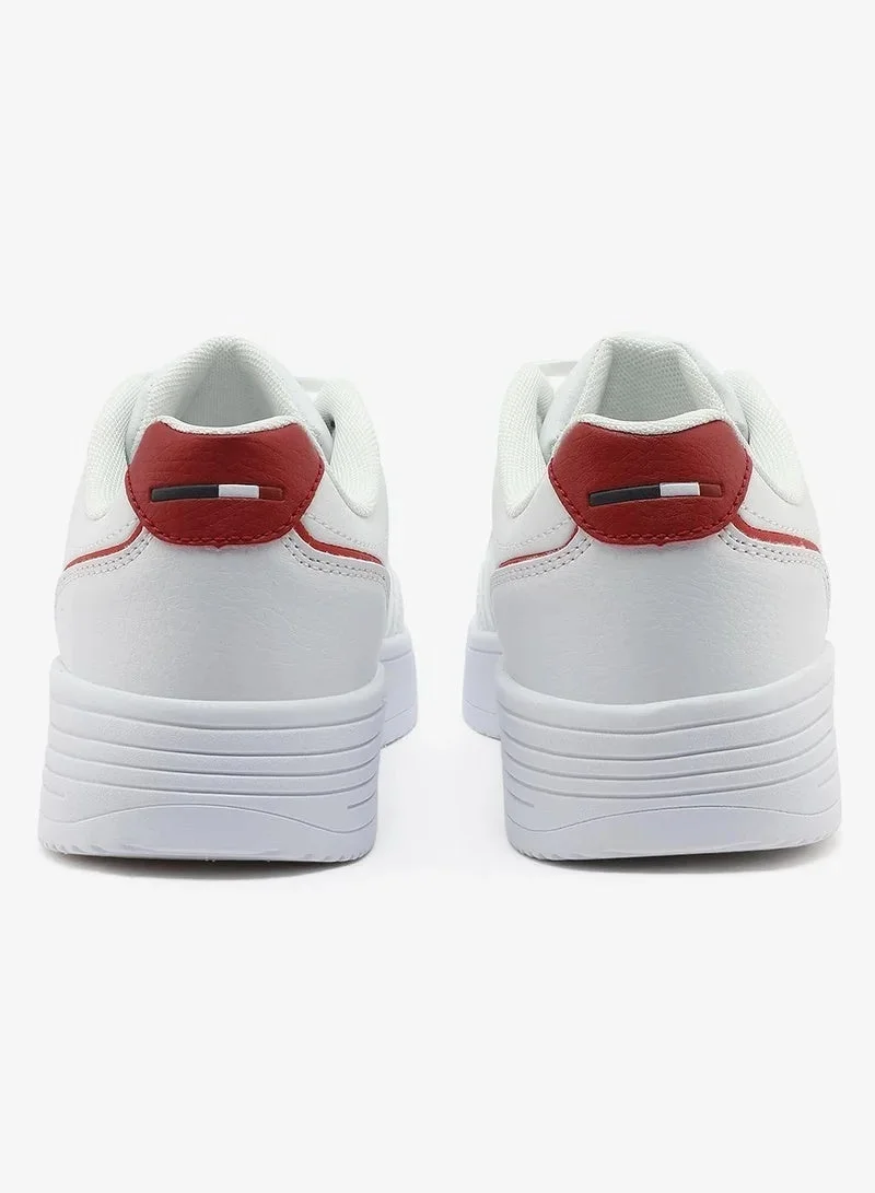 U.S. Polo Assn. white U.S. Polo Assn. Women’s COSMOS GLB 6FX White Sneakers with Red Accent – Casual Lace-Up Fashion Shoes | Lightweight Everyday Comfort Trainers  | Best Price UAE