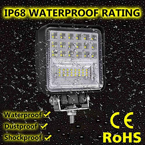 Muto-Beam LED Tractor Work Lights, 2PCS 4 Inch Pods LED Driving Lights Fog Lights Square Lighting Spot Flood Combo Light for Truck Tractor Trailer ATV UTV SXS Pickup Boat - Image 4