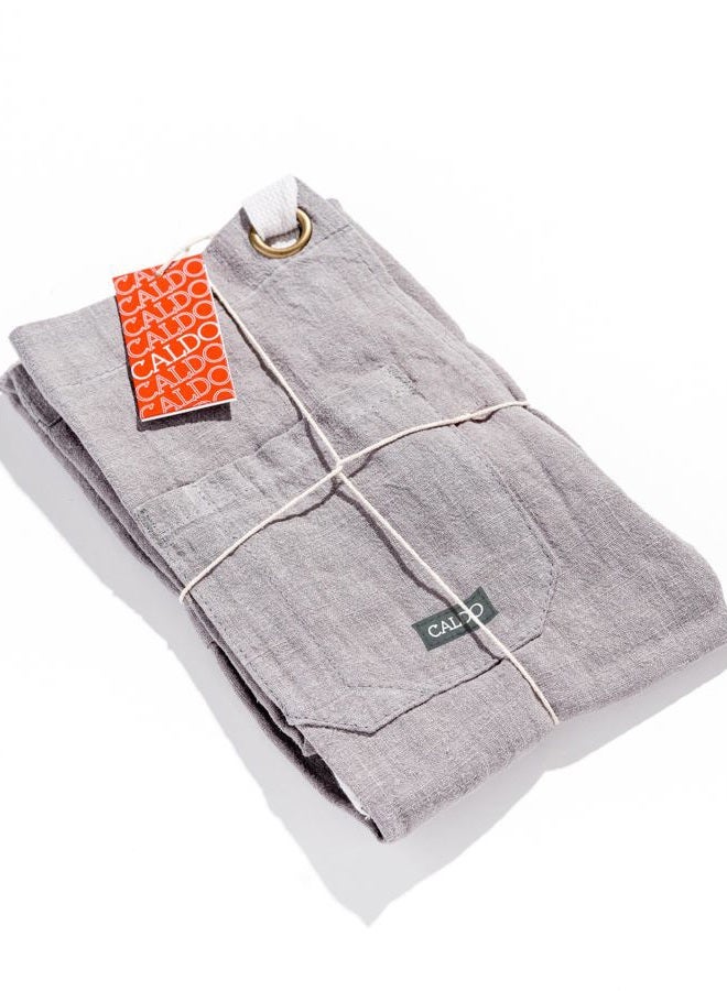 Caldo Linen Kitchen Apron by - Mens and Womens Linen Bib Apron - Adjustable with Pockets - Inspired by Professional Chefs (Grey) - Image 5