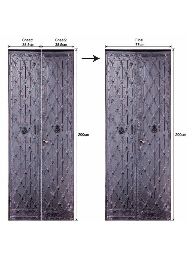 Bluejw 77/90cm3D High Simulation Door Series Door Stickers Removable Waterproof Wall Stickers Bedroom Living Room PVC Stickers A Generation Of Hair - Image 1