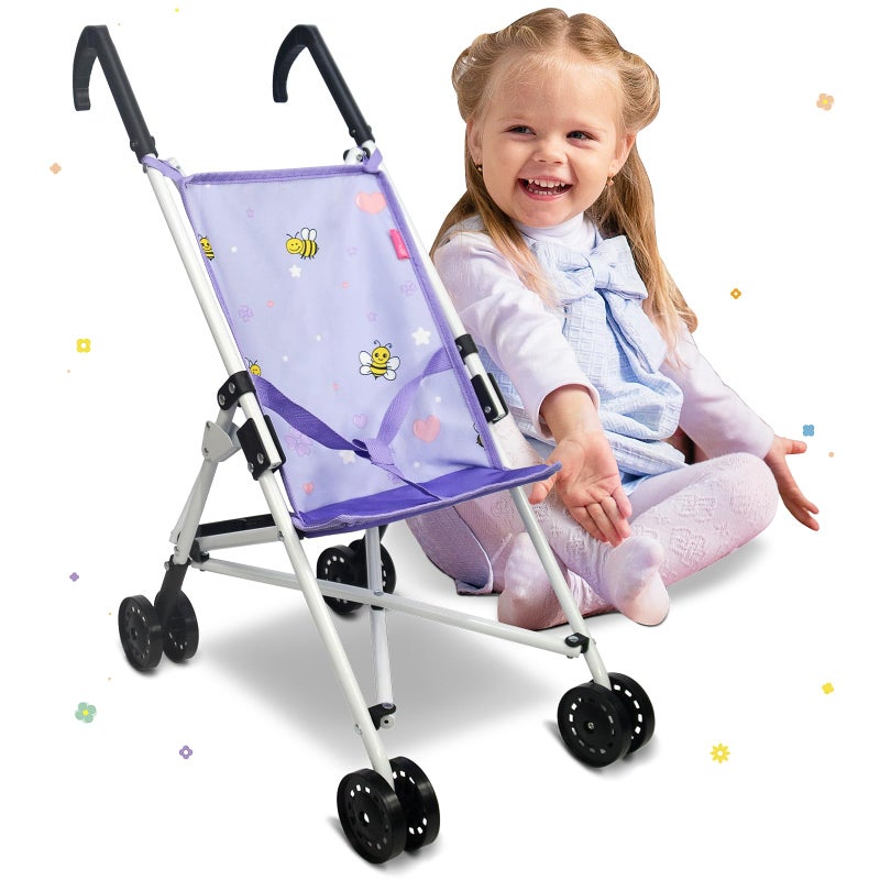 Anivia Baby Doll Stroller Stroller Toy Collection Doll Stroller Baby Doll Accessories for Toddlers 1-3Heart Design Gifts for Toddlers and Girls Toy Stroller - Image 1