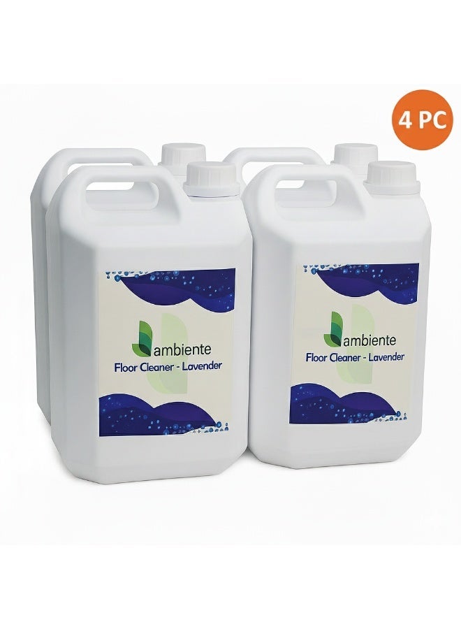 Ambiente Floor Cleaner, 5L x 4 | Multipurpose Surface Cleaning | Streak-Free Shine | Removes Dirt & Stains | Fresh Long-Lasting Fragrance - Image 1