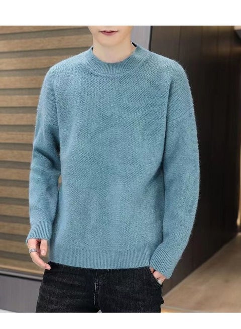 New Fall/winter Sweater Men's Solid Color Half Turtleneck Sweater