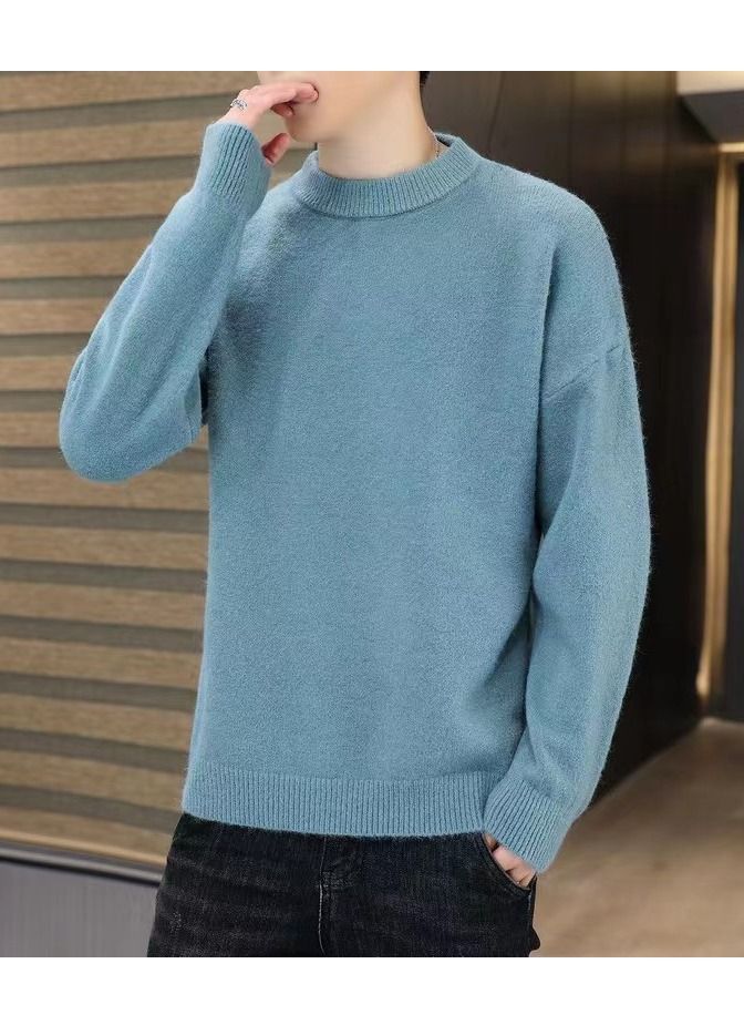 New Fall/winter Sweater Men's Solid Color Half Turtleneck Sweater