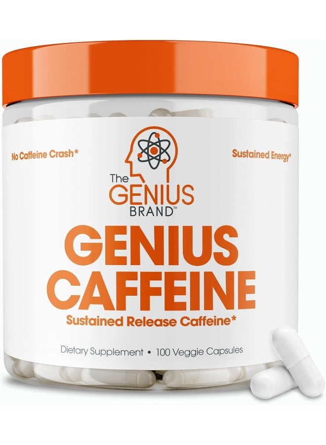 ذا جينيس براند The Genius Brand Genius الكافيين ممتد المفعول 100 ملجم - 100 كبسولة - Image 1