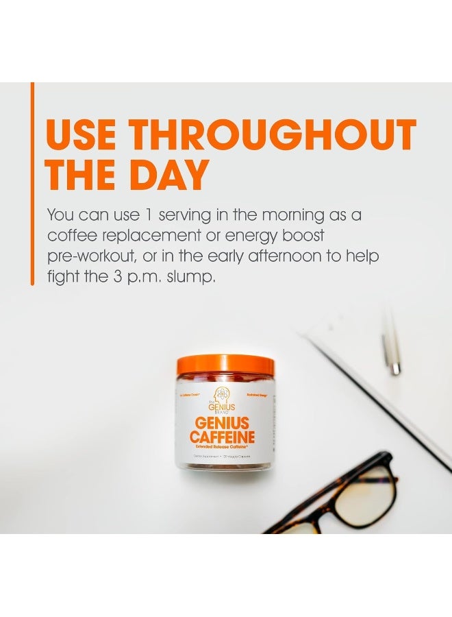 ذا جينيس براند The Genius Brand Genius الكافيين ممتد المفعول 100 ملجم - 100 كبسولة - Image 5