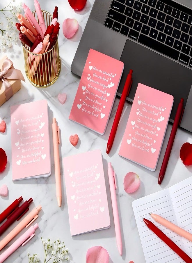 YooNotee 24 Set Valentines Mini Notebooks with Ballpoint Pens Set Employee Appreciation Gifts Small Pocket Notepad Gradual Color Composition Journals and Pens for Teacher Nurse Office Supplies - Image 5