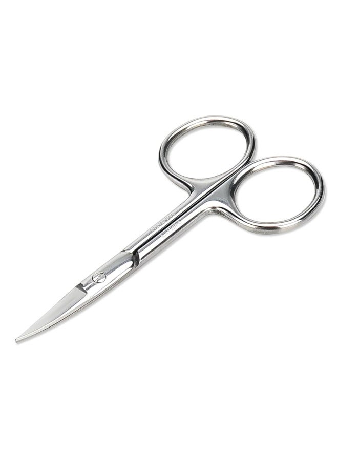Professional Facial Hair Grooming Scissors Stainless Steel Curved Safety Tip for Eyebrow Nose Hair Mustache Beard and Eyelash Trimming Silver 9 x 4.5 cm - Image 1