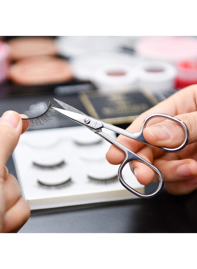 Professional Facial Hair Grooming Scissors Stainless Steel Curved Safety Tip for Eyebrow Nose Hair Mustache Beard and Eyelash Trimming Silver 9 x 4.5 cm - Image 3