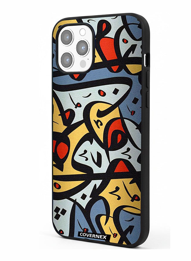 Covernex Apple iPhone 12 Pro Max Protective Case Cover Printed Featuring Abstract Arabic Calligraphy Art - Image 1