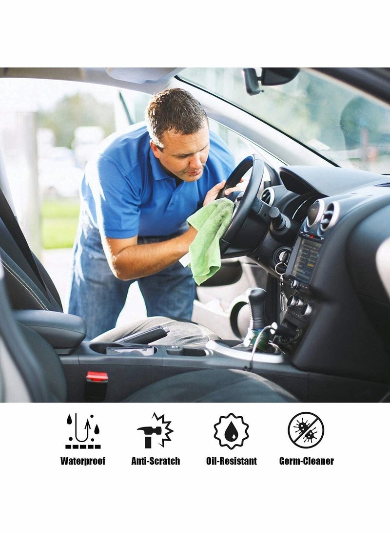 100 Piece Set of Disposable Steering Wheel Covers and Gear Selector Shifter Knob Covers Universal Fit, Clear Plastic with Elastic Bands Handbrake Cover, Keep Auto Interior Clean Sanitary