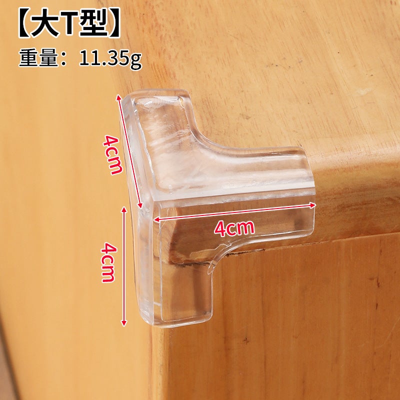 Anti-collision angle drop type transparent anti-collision silicone anti-collision corner protection coffee table furniture soft edge PVC protection for children Large t type