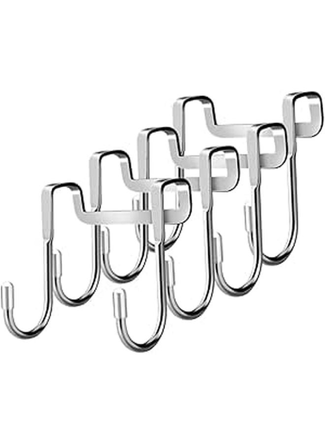 4 Pack Chrome Over Door Towel Hooks Space Saving Design Easy Installation - Image 1
