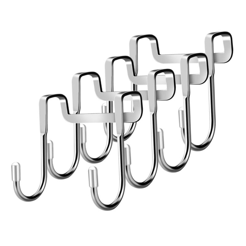 4 Pack Chrome Over Door Towel Hooks Space Saving Design Easy Installation - Image 2