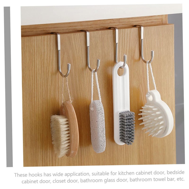 4 Pack Chrome Over Door Towel Hooks Space Saving Design Easy Installation - Image 5