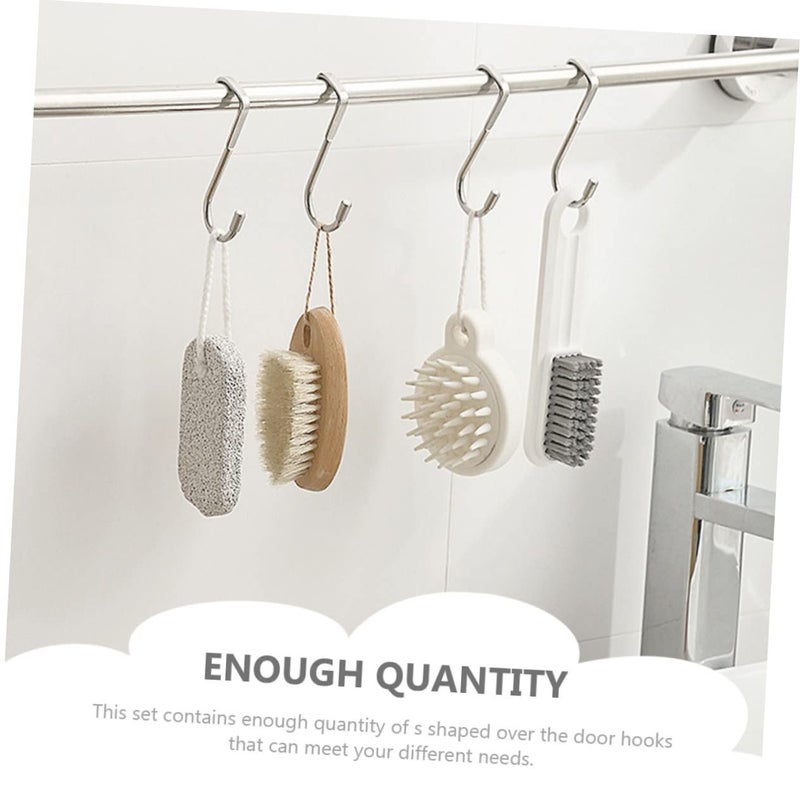 4 Pack Chrome Over Door Towel Hooks Space Saving Design Easy Installation - Image 3
