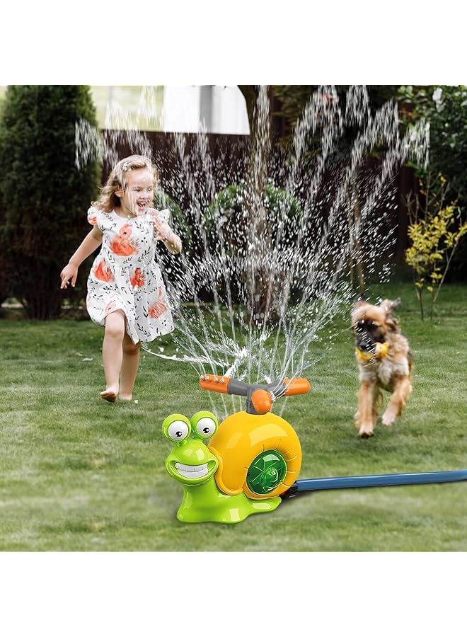 إكسفور لعبة رشاش مياه بيسبول للأطفال للعب في الهواء الطلق 2 في 1 لعبة مياه صيفية على شكل حلزون مع رأسين للرش، ألعاب رش مياه دوارة 360 درجة للأطفال من سن 4 إلى 8 سنوات، حفلات صيفية في الفناء الخلفي أو حمام السباحة - Image 2