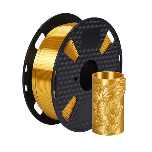 Haiteng Silk PLA Filament Gold 1KG 1.75mm 3D Printer FDM Filament 3D Printing Materials Shiny Metallic PLA Gold Color - Image 1