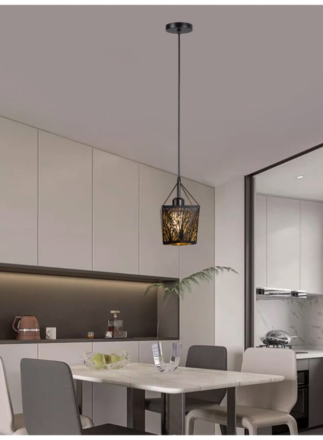 Best Power Decorative Metal Frame Pendant Lamp 2247-1, Adjustable 80cm Length, E27 Lamp Base (Bulb Not Included) - Modern Ceiling Light for Living Room, Dining Room, Kitchen, and Hallways  - Image 2