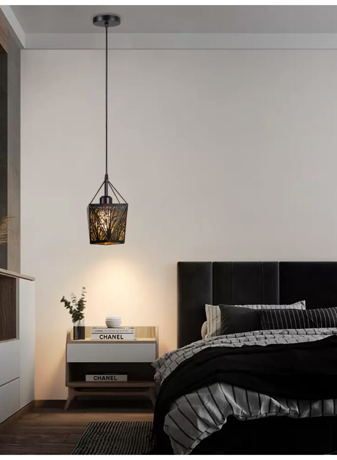 Best Power Decorative Metal Frame Pendant Lamp 2247-1, Adjustable 80cm Length, E27 Lamp Base (Bulb Not Included) - Modern Ceiling Light for Living Room, Dining Room, Kitchen, and Hallways  - Image 1