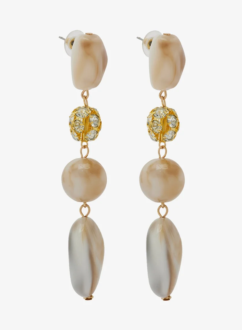 Ella Resin Detail Drop Down Earrings