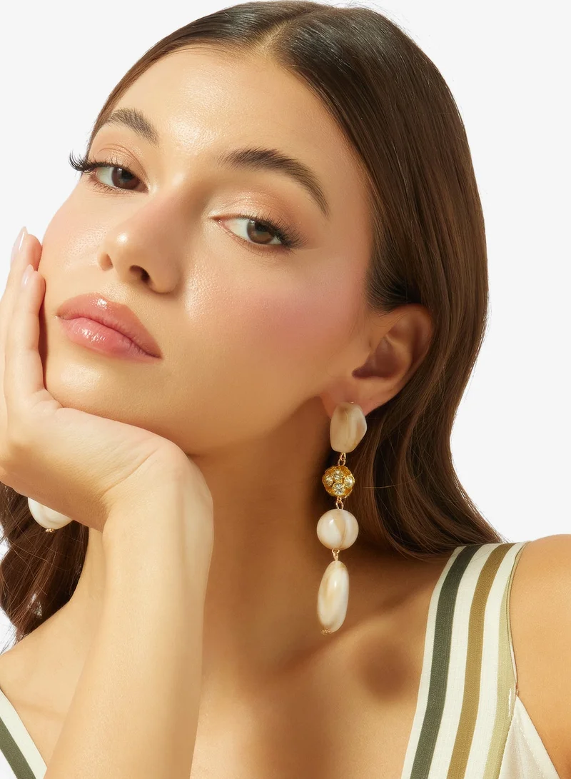 Ella Resin Detail Drop Down Earrings